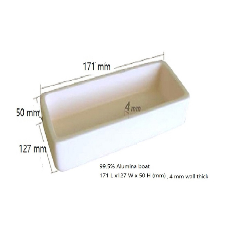 Alumina Boat: High Purity 171 x 127 x 50 mm for chemcial calcining