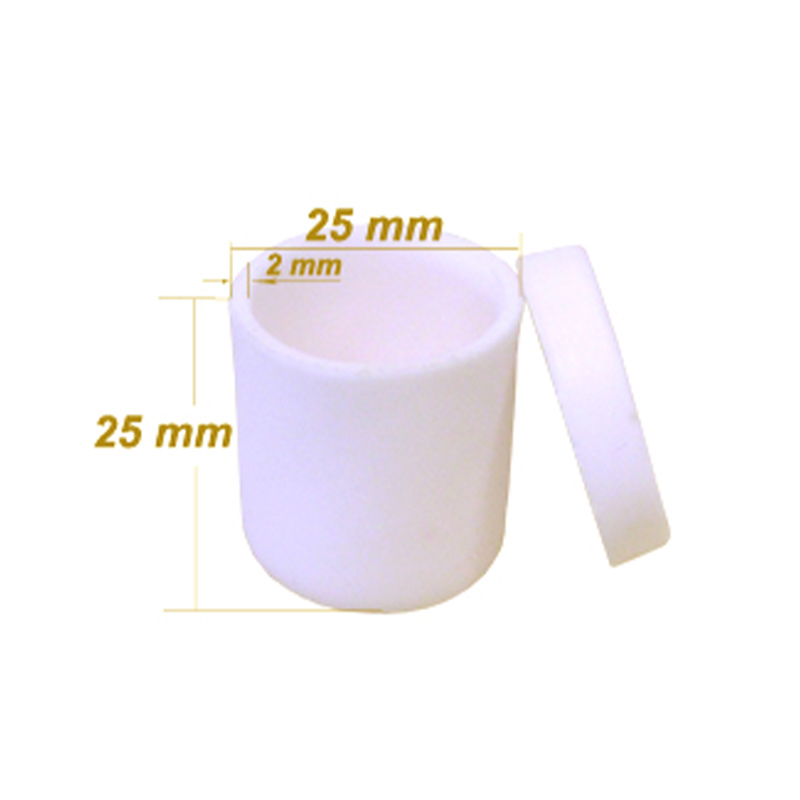 Alumina Crucible: High Purity 25 dia. x 25H mm ( 8 ml) Cylindrical with Lid